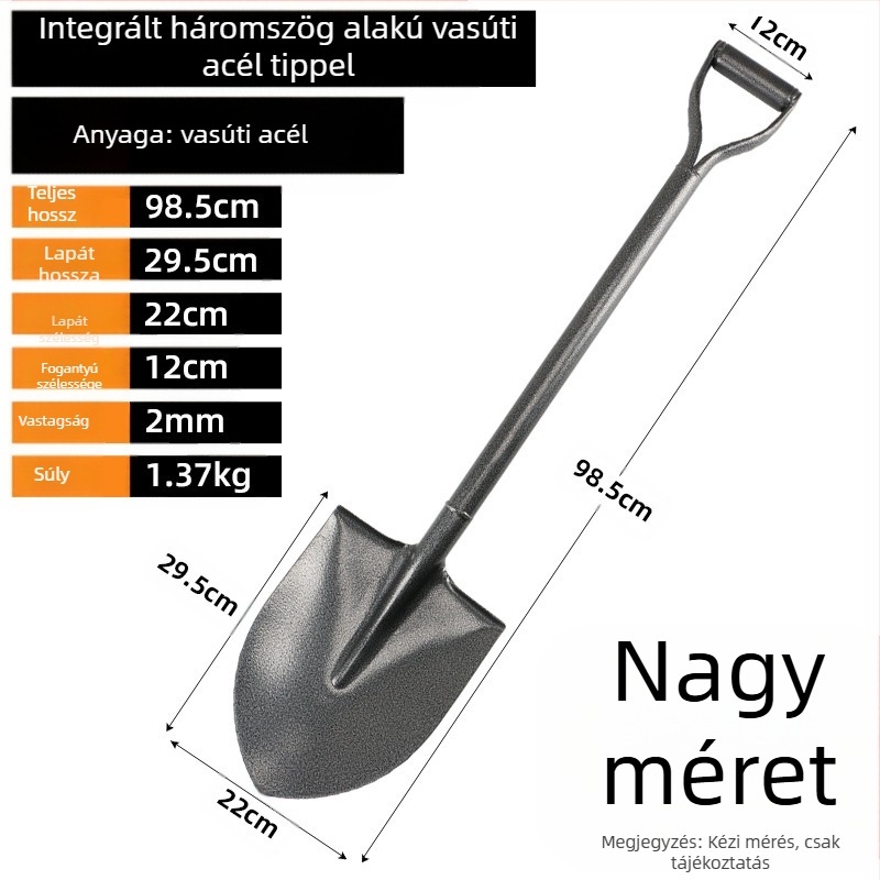 Mangán-ötvözetből készült ásó kültéri kertészkedéshez, Autonomy márka, mezőgazdasági eszköz