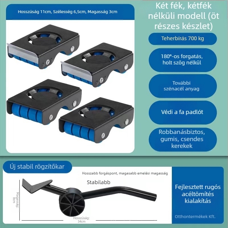 Mozgatható rozsdamentes acél bútorkocsi nappaliba, konyhába és fürdőszobába — teherbírás nagy, szerelés nélkül