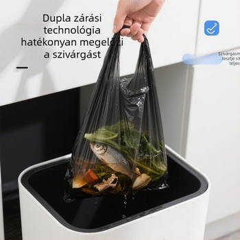 Háztartási vastagított szemeteszsák, mellény-stílusú, LDPE, egyszer használatos, 50 db/csomag