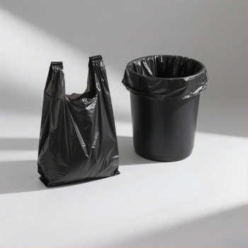 Háztartási vastagított szemeteszsák, mellény-stílusú, LDPE, egyszer használatos, 50 db/csomag