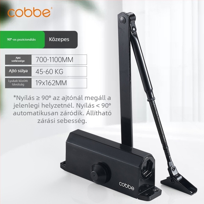 Automata ajtózáró hidraulikus lengéscsillapítóval | Öntött alumínium | Modell CL-BMQ01 | Márka Cobbe/Cabe | Modern és minimalist design | Otthoni használat