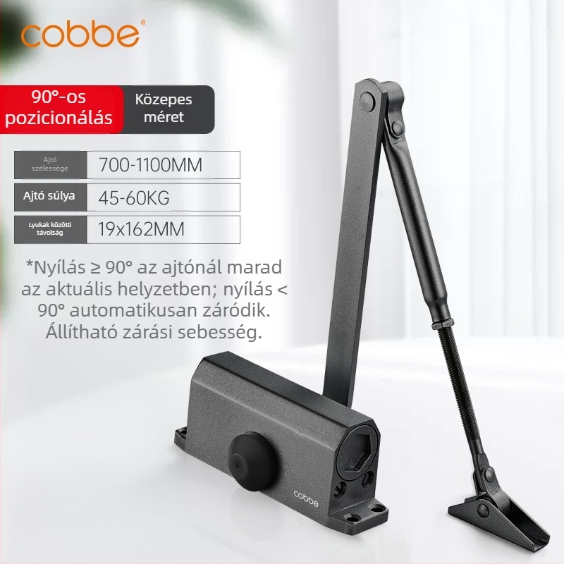 Automata ajtózáró hidraulikus lengéscsillapítóval | Öntött alumínium | Modell CL-BMQ01 | Márka Cobbe/Cabe | Modern és minimalist design | Otthoni használat
