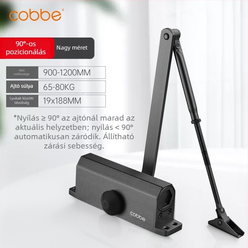 Automata ajtózáró hidraulikus lengéscsillapítóval | Öntött alumínium | Modell CL-BMQ01 | Márka Cobbe/Cabe | Modern és minimalist design | Otthoni használat