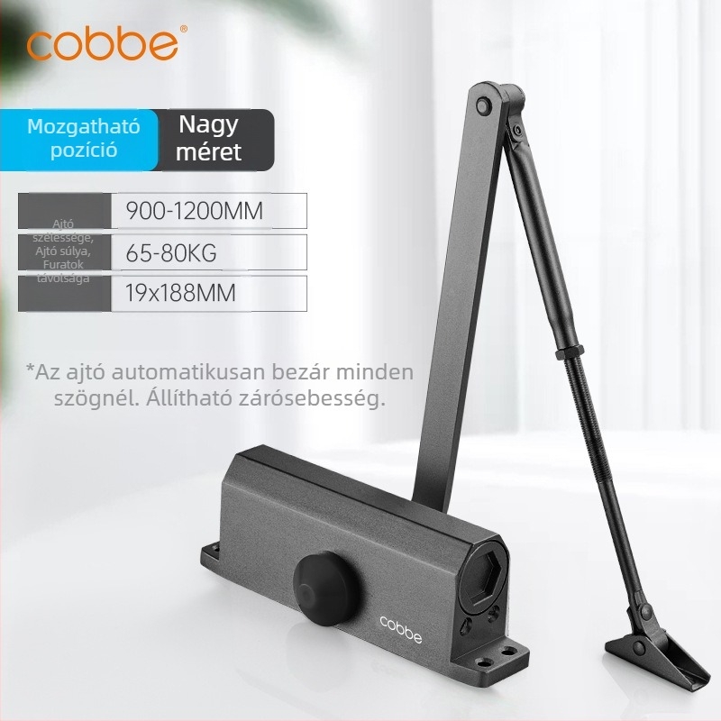 Automata ajtózáró hidraulikus lengéscsillapítóval | Öntött alumínium | Modell CL-BMQ01 | Márka Cobbe/Cabe | Modern és minimalist design | Otthoni használat