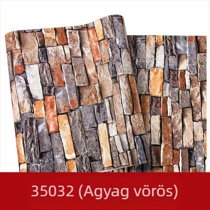 3D-relief téglás tapéta PVC anyagból, dekoratív téglaminta, új kínai stílus