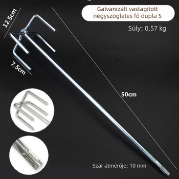 Kalapfúró keverőfej négyszögletes végű, dupla lapátos festékkeverő, fém kivitel