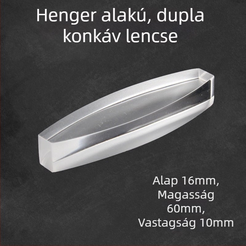 Liuxin optikai oktatókészlet, cilindrikus, félköríves, háromszög és téglalap alakú lencsékkel, akrilból, középiskolai fizika kísérletekhez