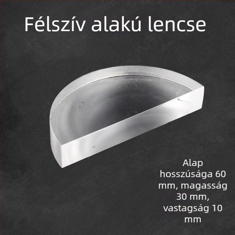 Liuxin optikai oktatókészlet, cilindrikus, félköríves, háromszög és téglalap alakú lencsékkel, akrilból, középiskolai fizika kísérletekhez