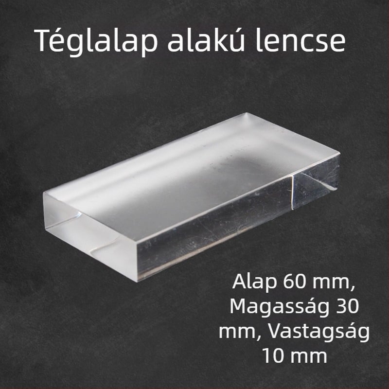 Liuxin optikai oktatókészlet, cilindrikus, félköríves, háromszög és téglalap alakú lencsékkel, akrilból, középiskolai fizika kísérletekhez