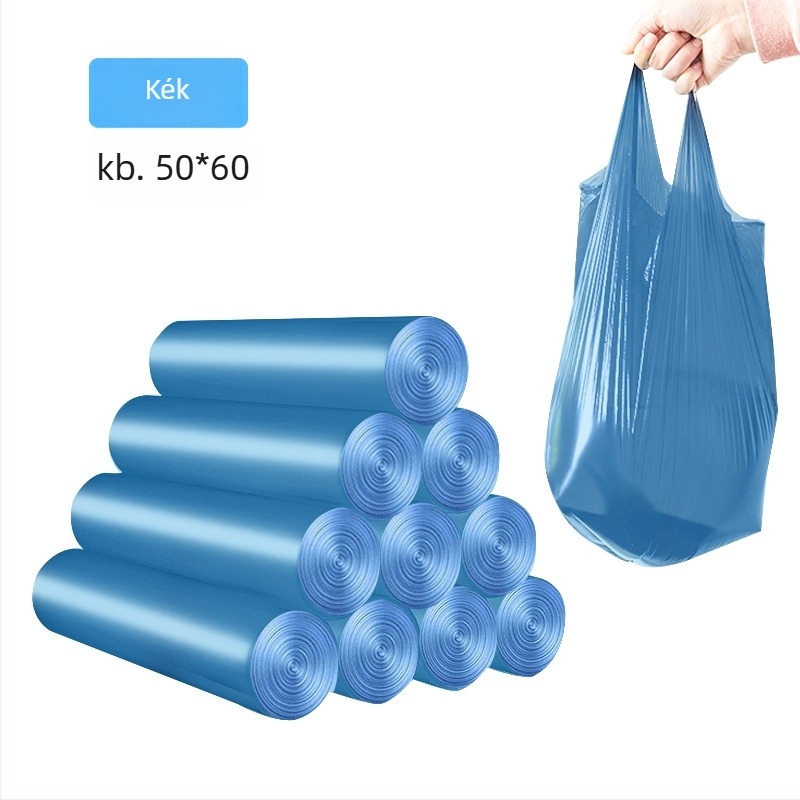 Műanyag szemeteszsák, vastagított, egyszer használatos, sík szájú, otthoni használatra (Műanyag; Nem bomlik le; Sík szájú; Egyszer használatos; Otthoni használat)