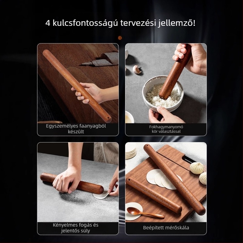 Szantálfa nyújtófa — Márka: Double Gun; Anyag: Szantálfa; Stílus: Modern egyszerűség; Készlet: 3 darab