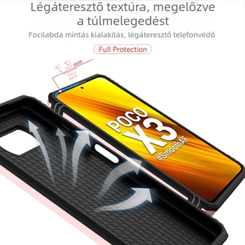 POCO X3 telefonvédő – Két az egyben, Eredeti kialakítás; Anyag: TPU+PC; Folyamat: Injektiós formázás; Funkciók: Állvány/Tartó, Mágneses vonzás, Esés elleni védelem; Kompatibilis a POCO X3