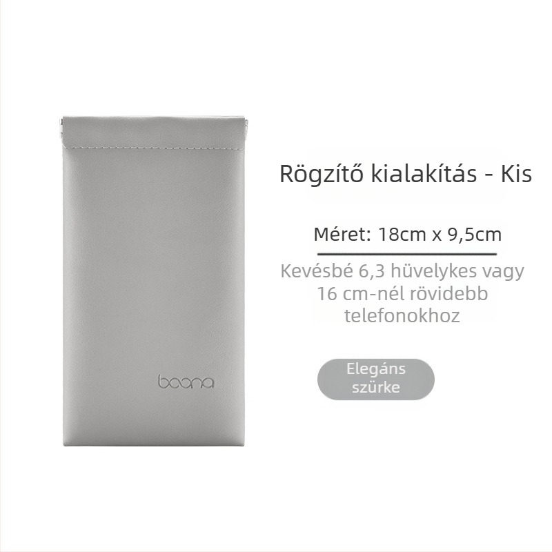 Mobiltelefon-védő táska, domborított PU anyag, automata zárózsinórral, 2 kg teherbírás, modell G005, 3C elektronikai termék csomagolás