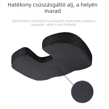 Gélmemóriahabos U-alakú ülőpárna irodai székhez, légáteresztő hálós anyaggal, vastagított ülőpárna