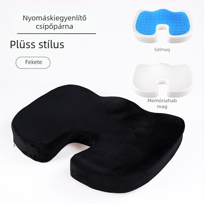 Gélmemóriahabos U-alakú ülőpárna irodai székhez, légáteresztő hálós anyaggal, vastagított ülőpárna