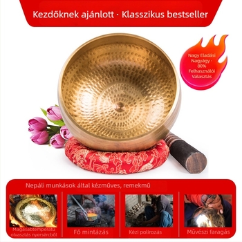 Ötvözetből készült éneklő tál, új kínai stílus, meditációhoz és jóga