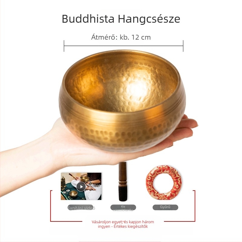 Ötvözetből készült éneklő tál, új kínai stílus, meditációhoz és jóga