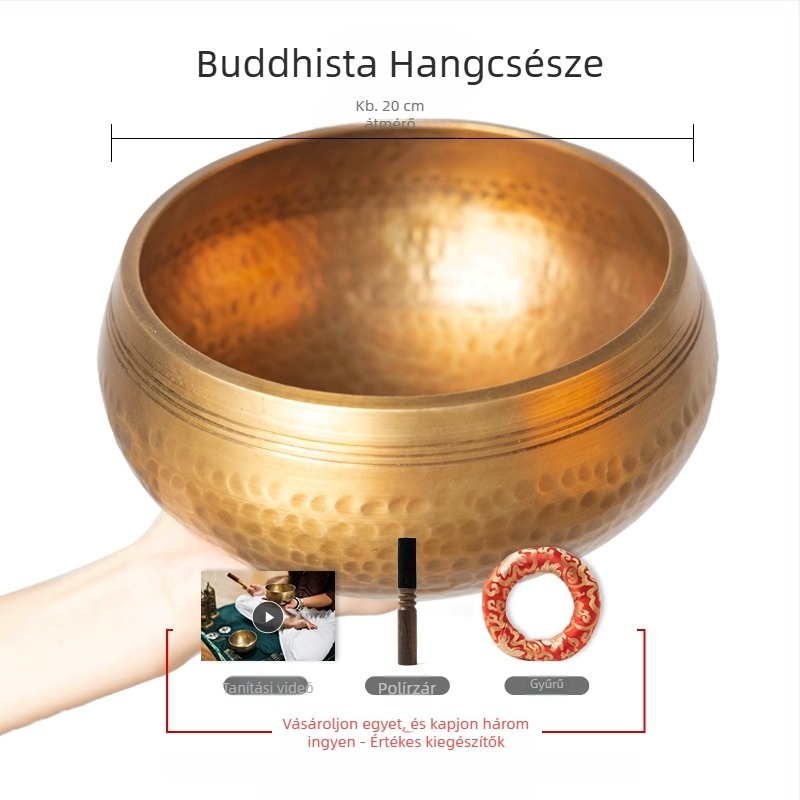 Ötvözetből készült éneklő tál, új kínai stílus, meditációhoz és jóga