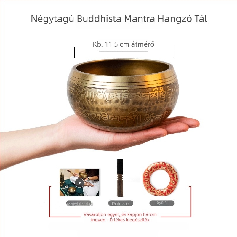 Ötvözetből készült éneklő tál, új kínai stílus, meditációhoz és jóga