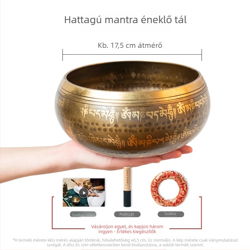 Ötvözetből készült éneklő tál, új kínai stílus, meditációhoz és jóga