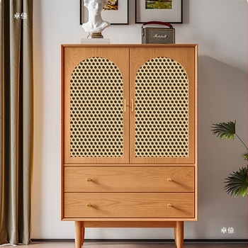Rattan szekrényajtó matricája, 3D vintage hatás, öntapadós fólia üveg vitrínéhez, 1 db (Öntapadós, 3D vintage hatás, üveg vitrínéhez, 1 db)