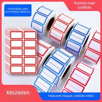 Kézzel írt öntapadó címkék tekercsen, írópapír, testreszabható, oldalanként 10 címke