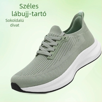 Férfi futócipők - Légáteresztő hálós felsőrész, széles fazon, csúszásmentes talp gumiból és TPU-ból