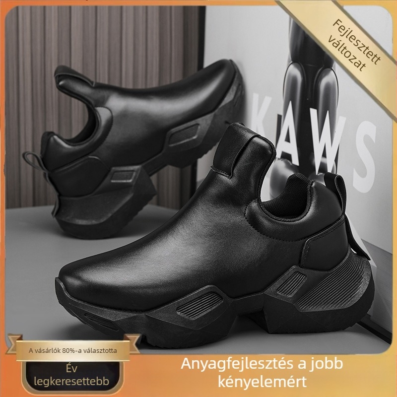 Férfi slip-on mokaszni mikrofiber bőrből, hegyes orrú, téli viselet, kopásálló