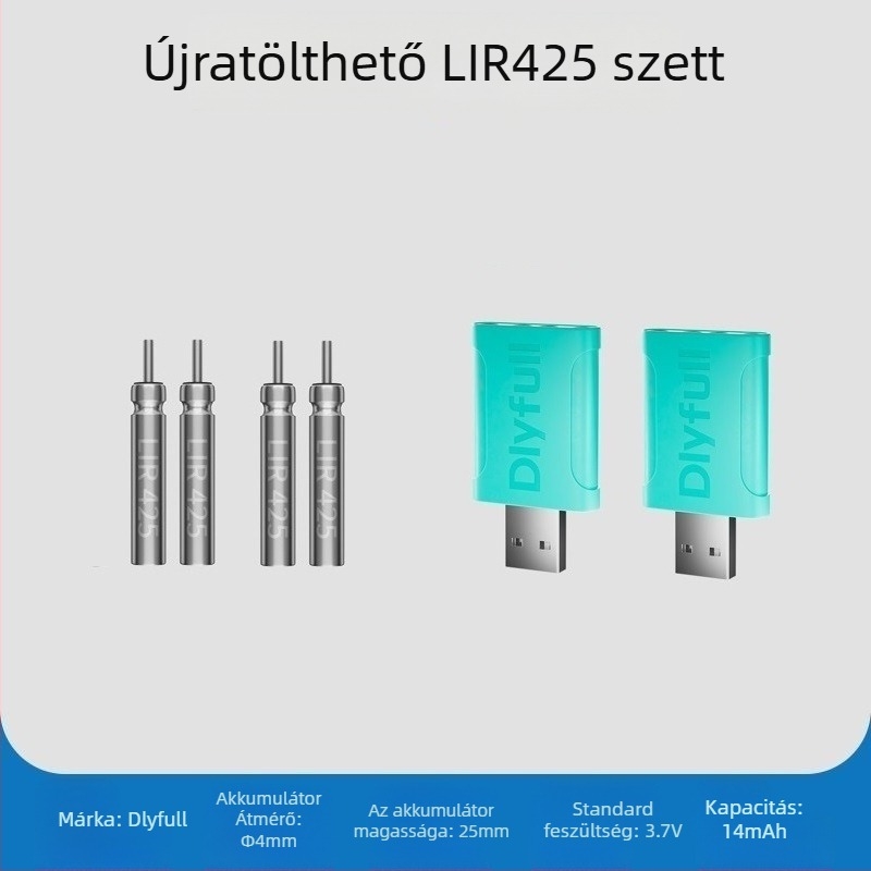 Danny Fu LIR425 Újratölthető Akkumulátor és Töltő Készlet Éjszakai Horgászathoz Világító Elektronikus Úszóval