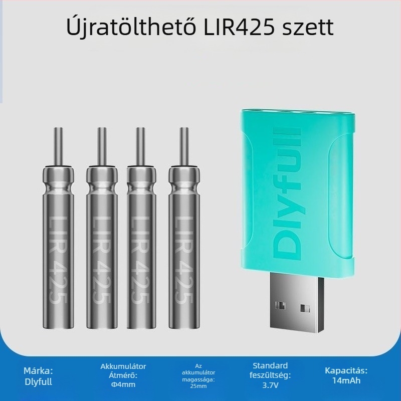 Danny Fu LIR425 Újratölthető Akkumulátor és Töltő Készlet Éjszakai Horgászathoz Világító Elektronikus Úszóval
