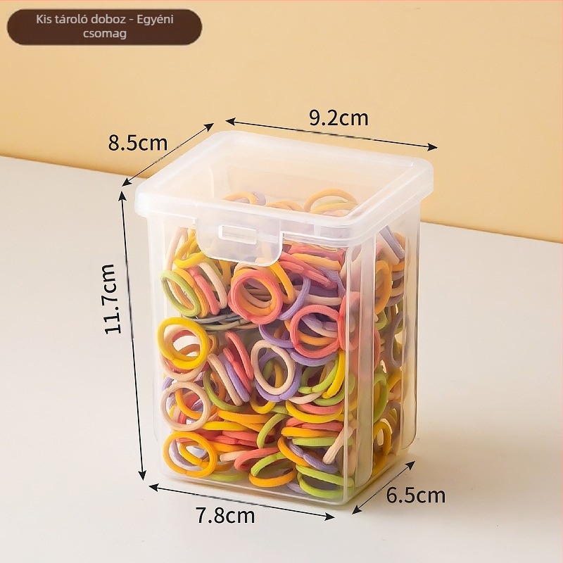 Fejfedő kiegészítő tároló doboz, PP anyag, téglalap alakú, 500 ml kapacitás, fedéllel, halmozható