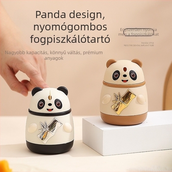 Fogpiszkáló tartó – Cartoon óriáspanda, nyomógombos kialakítás, műanyag, Guangdong eredet, testreszabható
