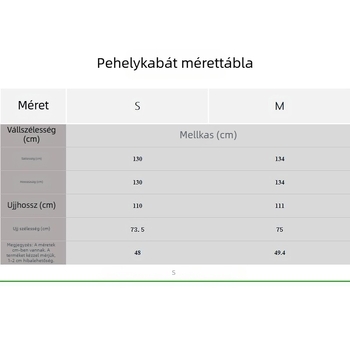 Női pehelykabát (töltet: fehér lud pehely; pehelytartalom: 51–55%; vastag; anyag: spandex)