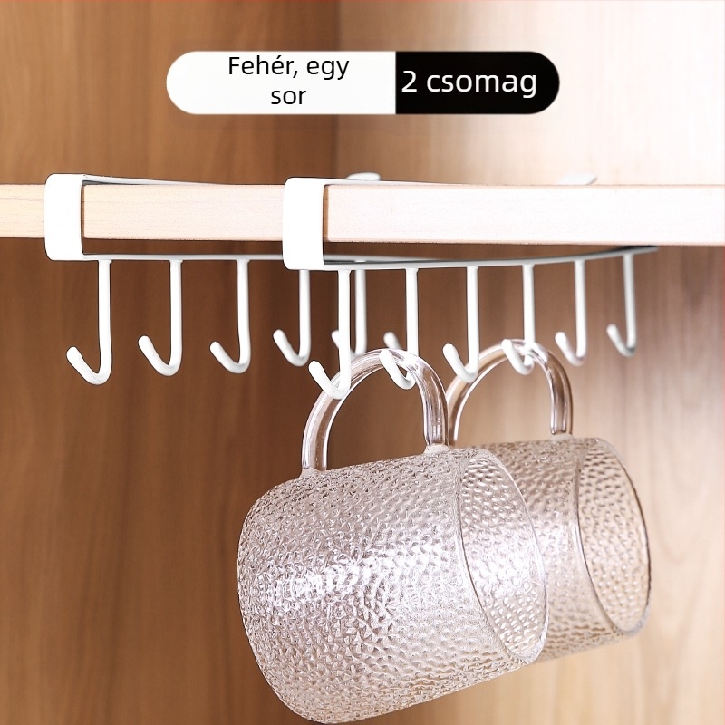 Beépítés nélküli konyhai akasztó szekrény alatt – ideális edényekhez, törölközőkhöz és bögrékhez