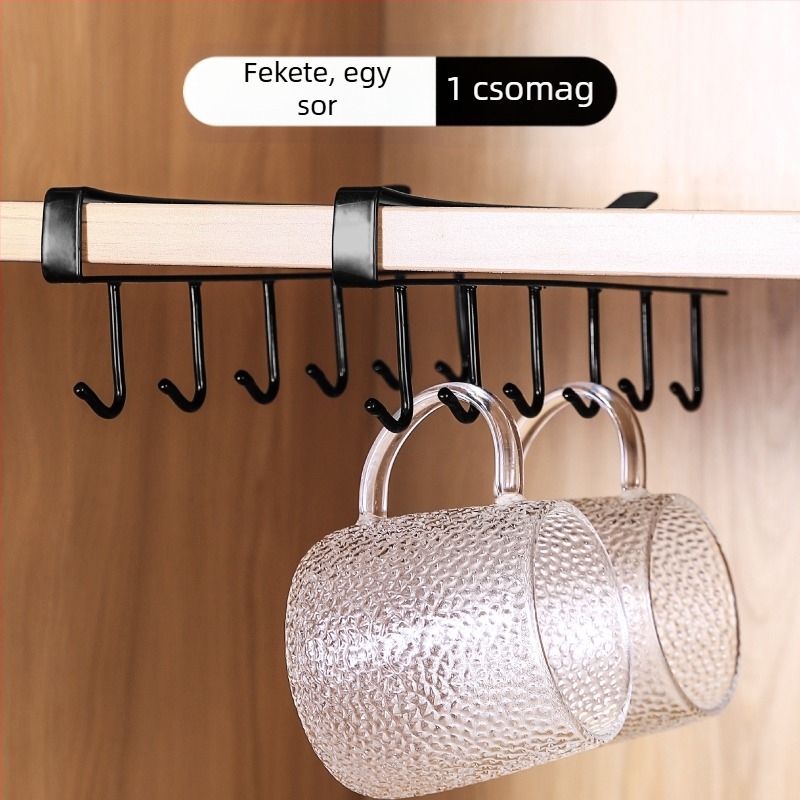 Beépítés nélküli konyhai akasztó szekrény alatt – ideális edényekhez, törölközőkhöz és bögrékhez