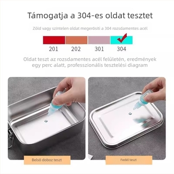 304 rozsdamentes acél ebédes doboz rekeszrendszerrel, retro stílus, 800-1000 ml kapacitás