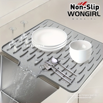 Konyhai csúszásmentes matrac, hőálló szilikon csepegtető matrac, vastagított felülettel