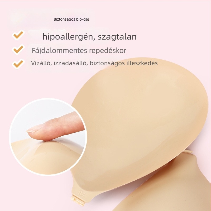 Szilikon melltartó patch bikinihez – vékony, anti-megereszkedés, push-up effektus, láthatatlan a ruhák alatt, egyszínű