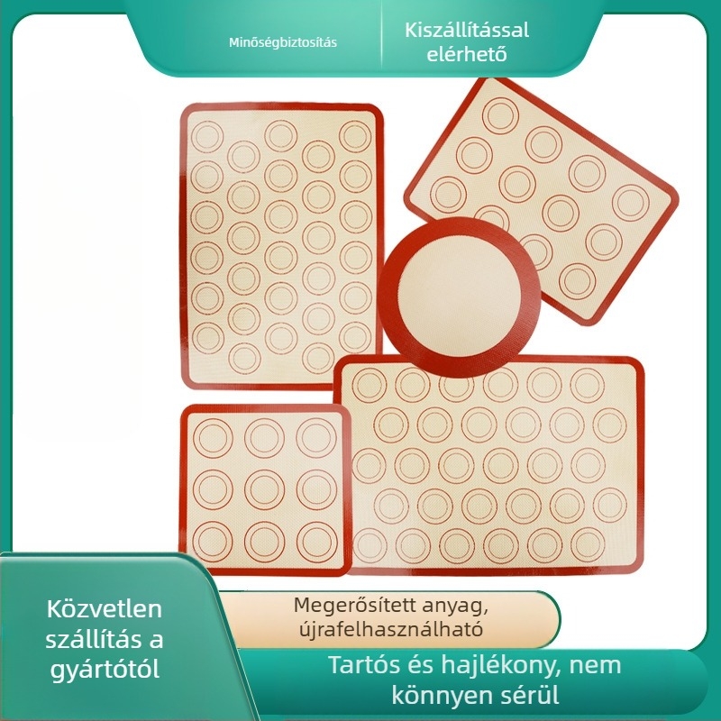 Szilikon sütőmatrac, tapadásmentes, magas hőmérsékletnek ellenálló, téglalap alakú, ideális a tészta kinyújtására és dagasztására