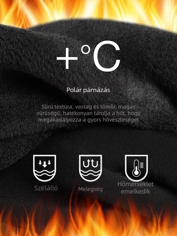 Férfi téli sportos ruházati szett belső fleece-vel – meleg alapréteg, gyorsan száradó anyag, poliészter/vinilon 91–95%, bélés len 91–95%