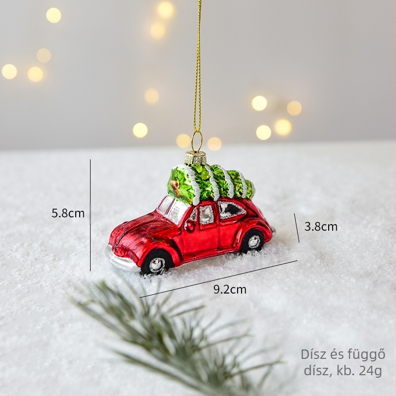Nuchi üveg karácsonyi dísz készlet, színes gömbös függő díszek a karácsonyfára