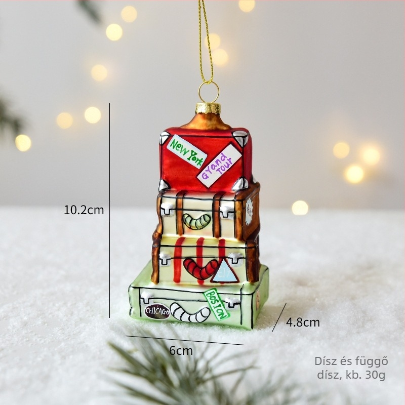 Nuchi üveg karácsonyi dísz készlet, színes gömbös függő díszek a karácsonyfára