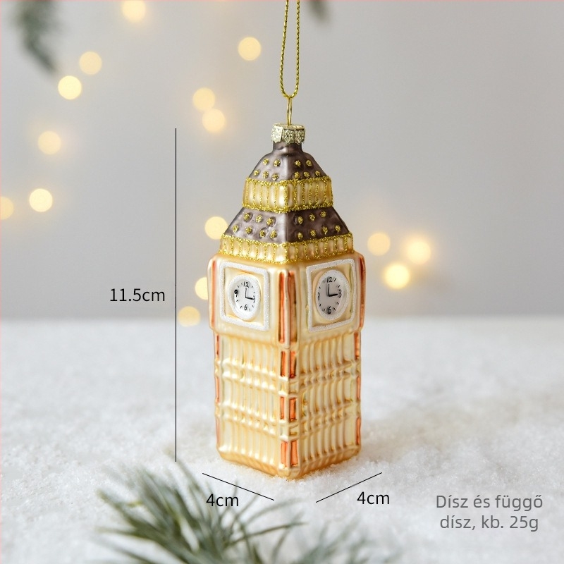 Nuchi üveg karácsonyi dísz készlet, színes gömbös függő díszek a karácsonyfára