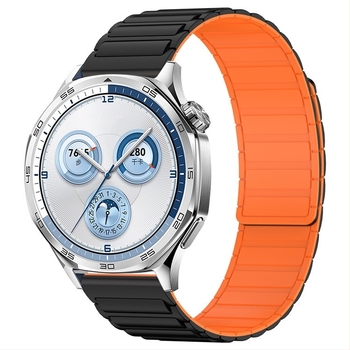 22 mm-es szilikon mágneses óraszíj, kompatibil Huawei GT3/GT4/GT5 és Samsung Watch, háromgömbös dizájn