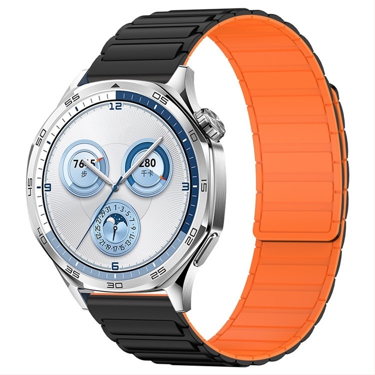 22 mm-es szilikon mágneses óraszíj, kompatibil Huawei GT3/GT4/GT5 és Samsung Watch, háromgömbös dizájn