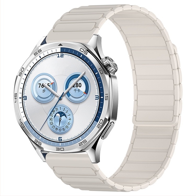 22 mm-es szilikon mágneses óraszíj, kompatibil Huawei GT3/GT4/GT5 és Samsung Watch, háromgömbös dizájn