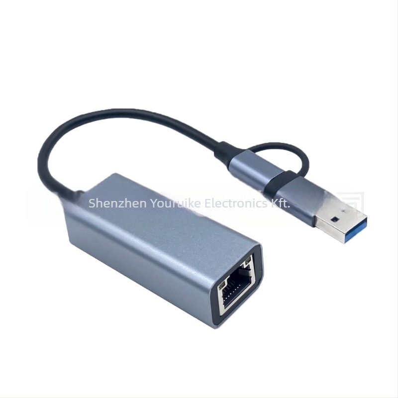USB-C/USB 3.0 RJ-45 Gigabit Ethernet adapter – illesztőprogram nélkül, 10/100/1000 Mbps