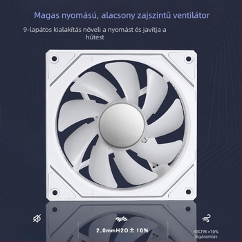 CPU hűtőventilátor, 4-pin PWM, hidraulikus csapágy, csendes, 600–1800 RPM, 12025
