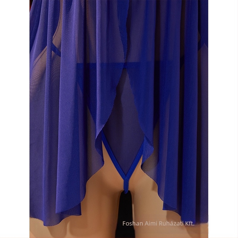 Spagetti vállú ujjatlan slip dress hálóing szett, átlátszó design, poliészter 90–95%, ultra vékony anyag 81–100 g/m²