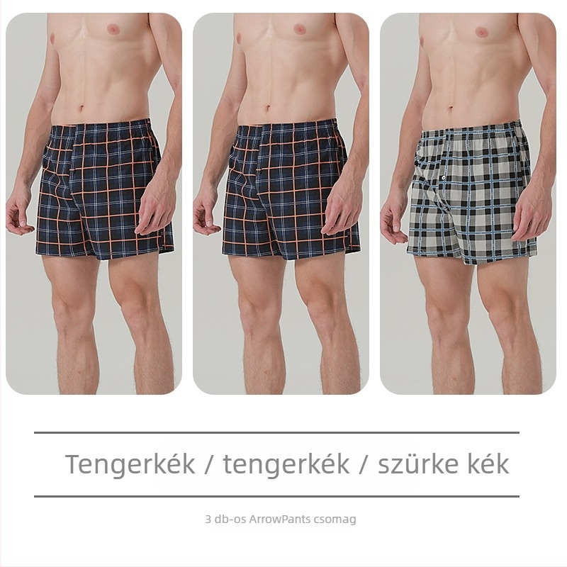 Férfi pamut boxeralsó, középmagas derekú, ágyéki része több mint 95% pamut, tavaszra